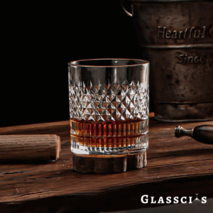 mazzies Vintage Bourbon Glasses – Set of 4 Classic Whiskey Tumblers