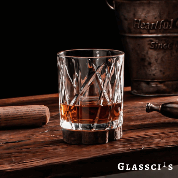 mazzies Signature Crystal Whiskey Glass – Set of 4 Elegant Tumblers