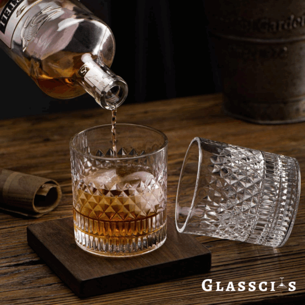 mazzies Vintage Bourbon Glasses – Set of 4 Classic Whiskey Tumblers - Image 5