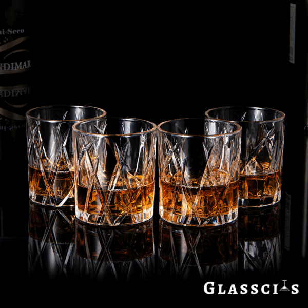 mazzies Signature Crystal Whiskey Glass – Set of 4 Elegant Tumblers - Image 6