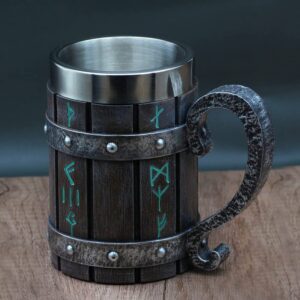 mazzies Rustic Timber Tankard – Handmade Wooden Beer Mug