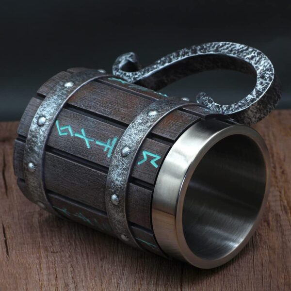 mazzies Rustic Timber Tankard – Handmade Wooden Beer Mug - Image 4