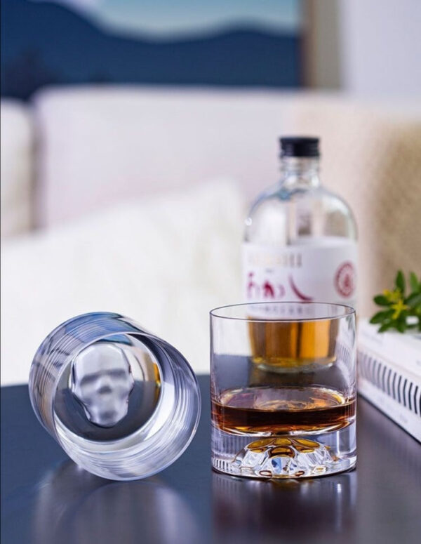 mazzies Skull Crystal Old Fashioned Whiskey Glass – Set of 4 Unique Tumblers - Image 4