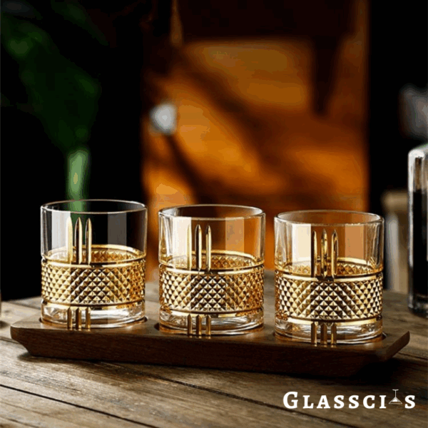 mazzies Gold Rim Old Fashioned Whiskey Glass – Set of 4 Elegant Tumblers - Image 4