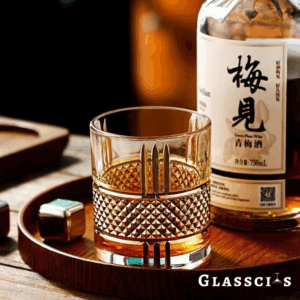 mazzies Gold Rim Old Fashioned Whiskey Glass – Set of 4 Elegant Tumblers