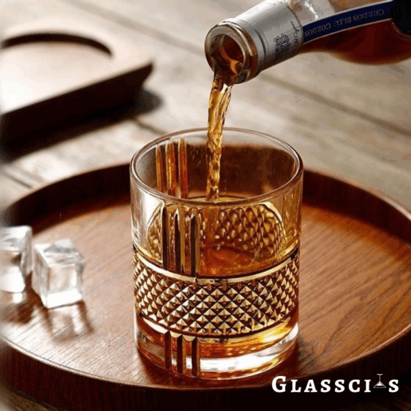 mazzies Gold Rim Old Fashioned Whiskey Glass – Set of 4 Elegant Tumblers - Image 6